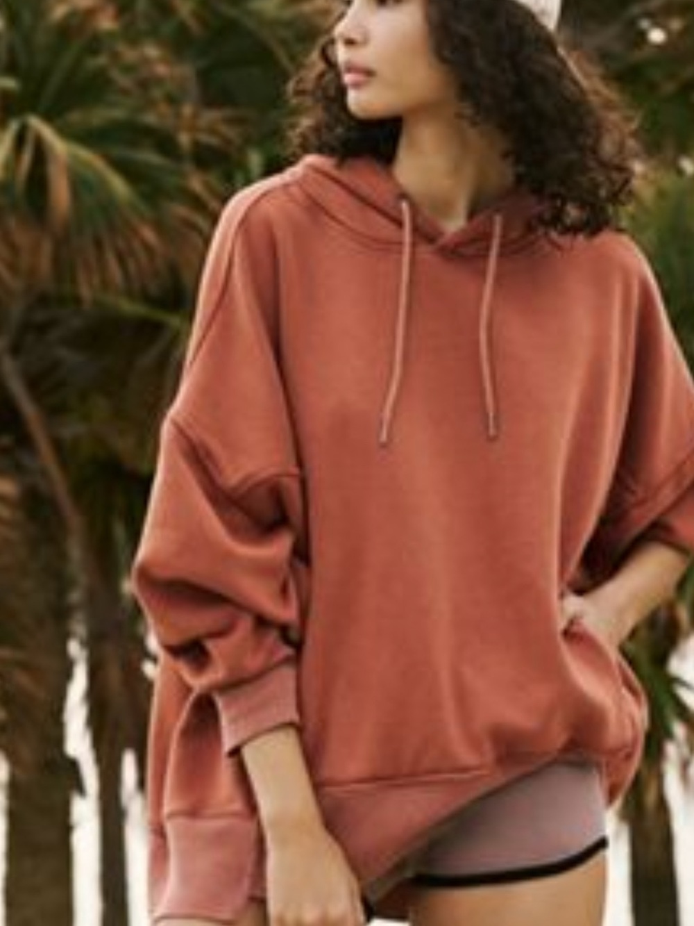 Free People Movement Sprint To The Finish Hoodie, Sequoia, Size Medium